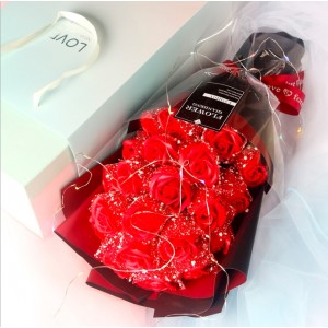 [現貨發售] Eternal Florist - 石鹼香皂永生花束21朵連禮盒 / LED Rose